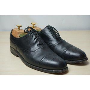 Cheaney Brogue Cap Toe Black Leather Mens Dress Shoes Sz 10.5 175D England